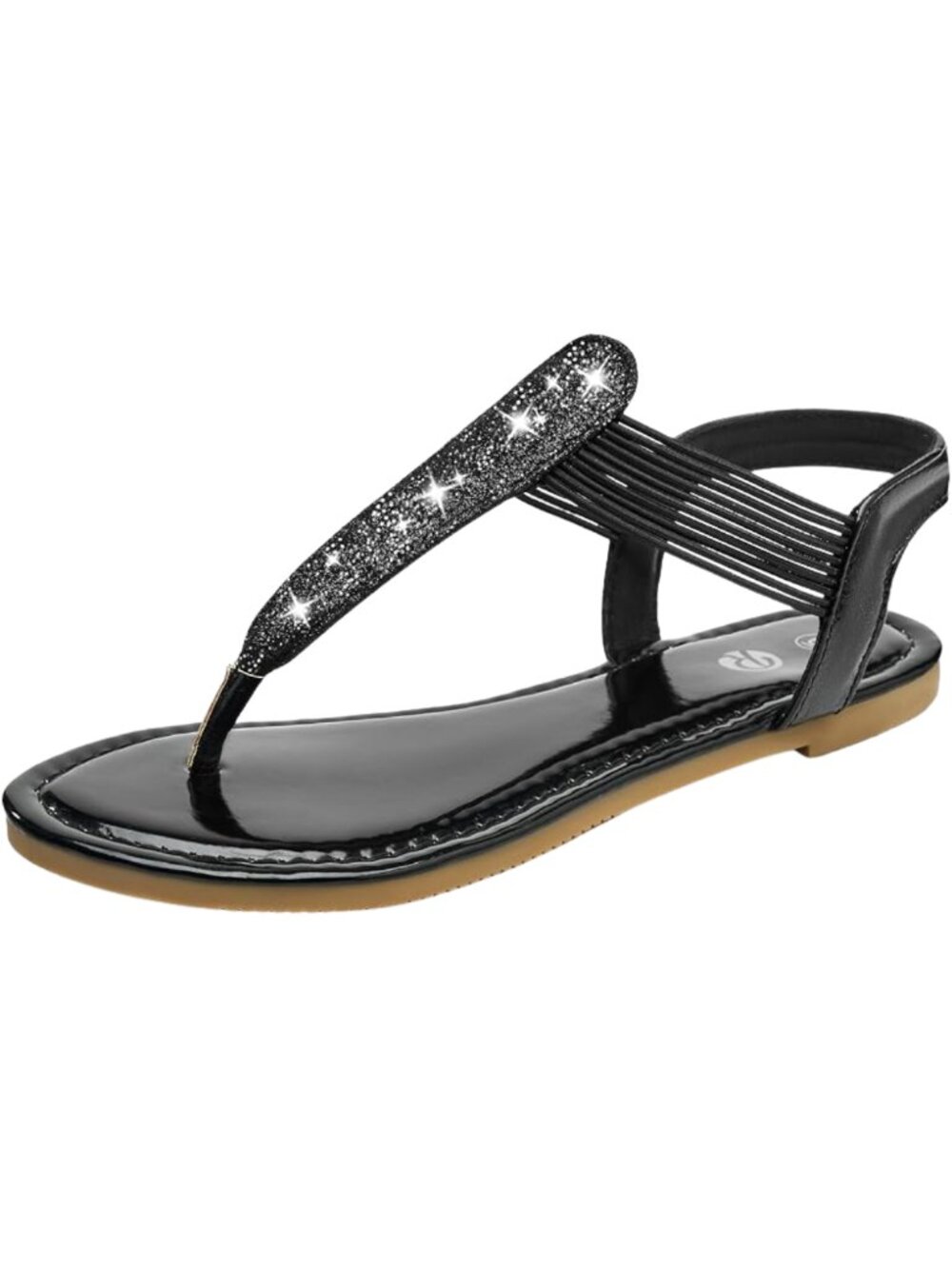 NWT Rekayla Flat Sandals - Thong Ankle Strap Sandals Black Size 9